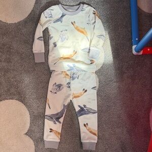 Carter's Cream and Gray Animal Print Pajama Set